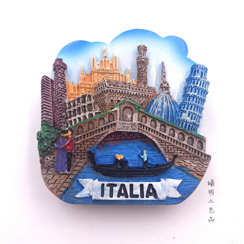 fridge magnet souvenir Premium resin stereo refrigerator Italy Rome Venice tourism souvenir collection magnetic paste