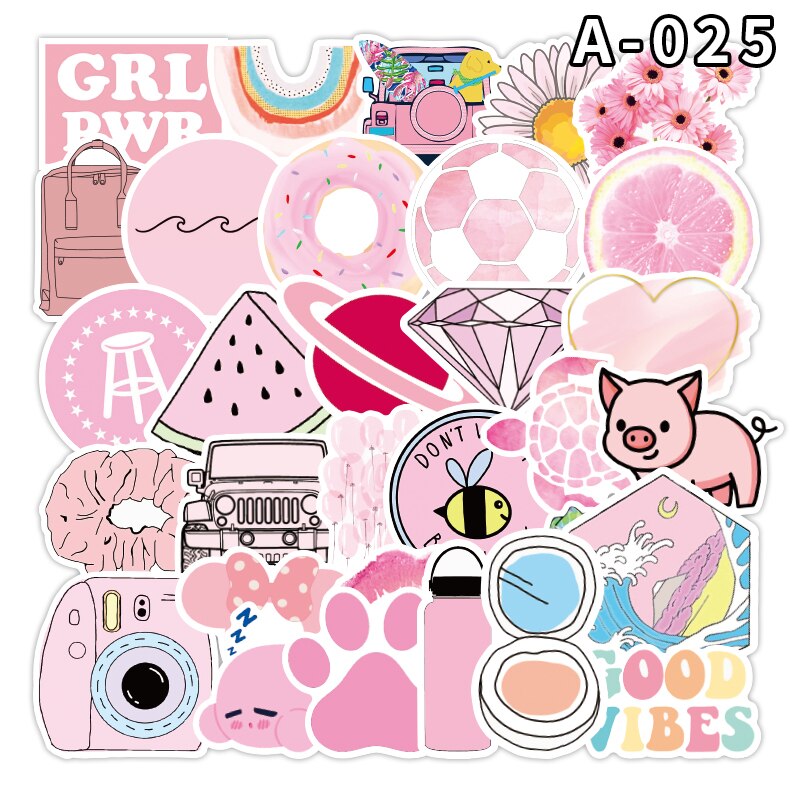 50Pcs VSCO Stickers Meisje Ding Cool Waterdichte Stickers Voor Laptop Skateboard Motorfiets auto Pack Decal Meisjes Stickers