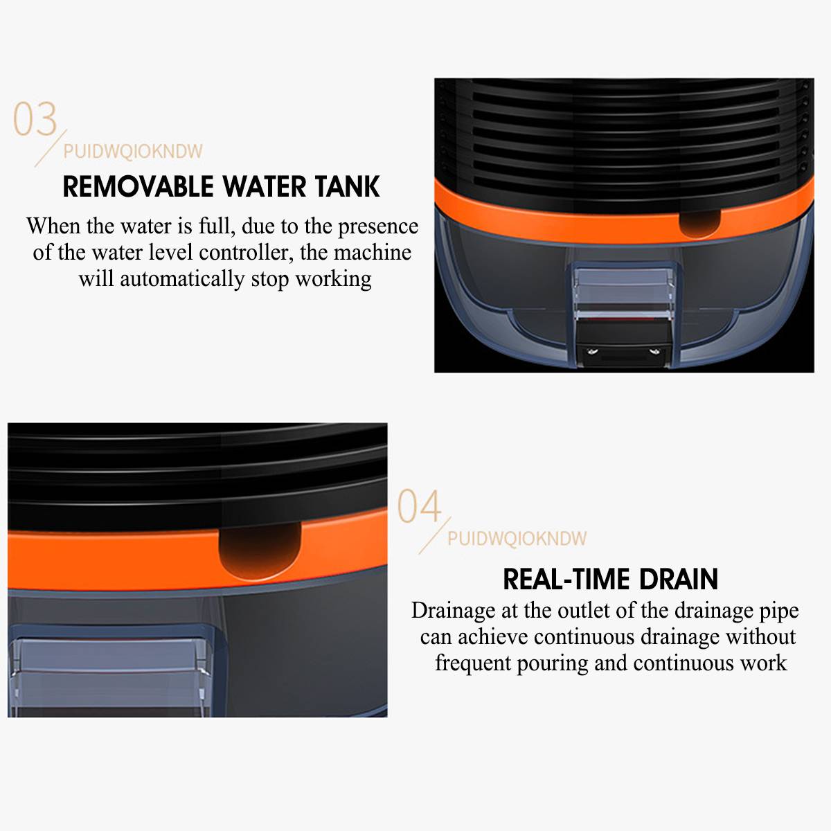 Mini Electric Dehumidifier Anion Air Purifier 800ml Large Water Tank Kids Lock Power Off Protection Mute Air Dryer Home Office