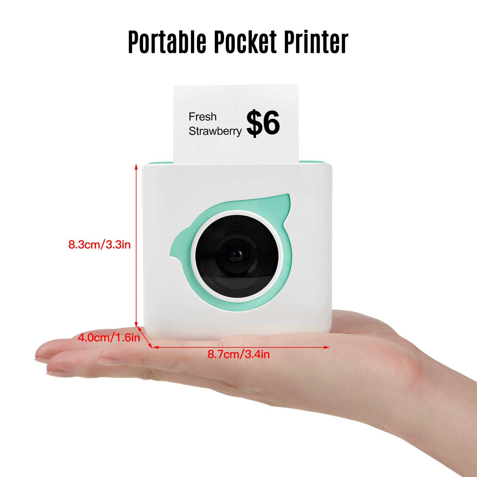 Poooli L8 Mini Pocket Photo Printer All-in-One Portable Wireless BT Thermal Mobile Printer Compatible with Android and iOS