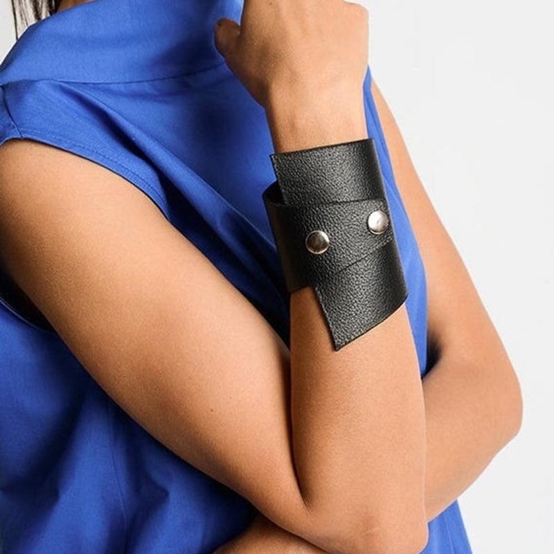 luxus Niet punk Leder Armbänder Handgemachte Armbänder Für Frauen Lade Kabel Leder Armband Schmuck: 2