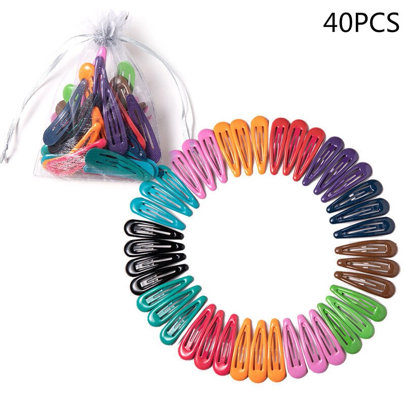 10/20/30/40Pcs Mode Haar Clips Voor Kinderen Kids Leuke Kleur Hairclip Haaraccessoires Leuke mode Baby Haarspeld -Vormige: B 40 PCS