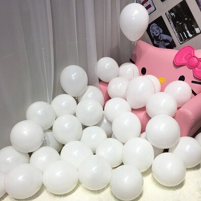 50 /100pcs 10inch Multicolor Pastel Candy Balloons Wedding Baloons Round Macaron Balloon Arch Decoration BirthdayParty Balloons: white / 50pcs