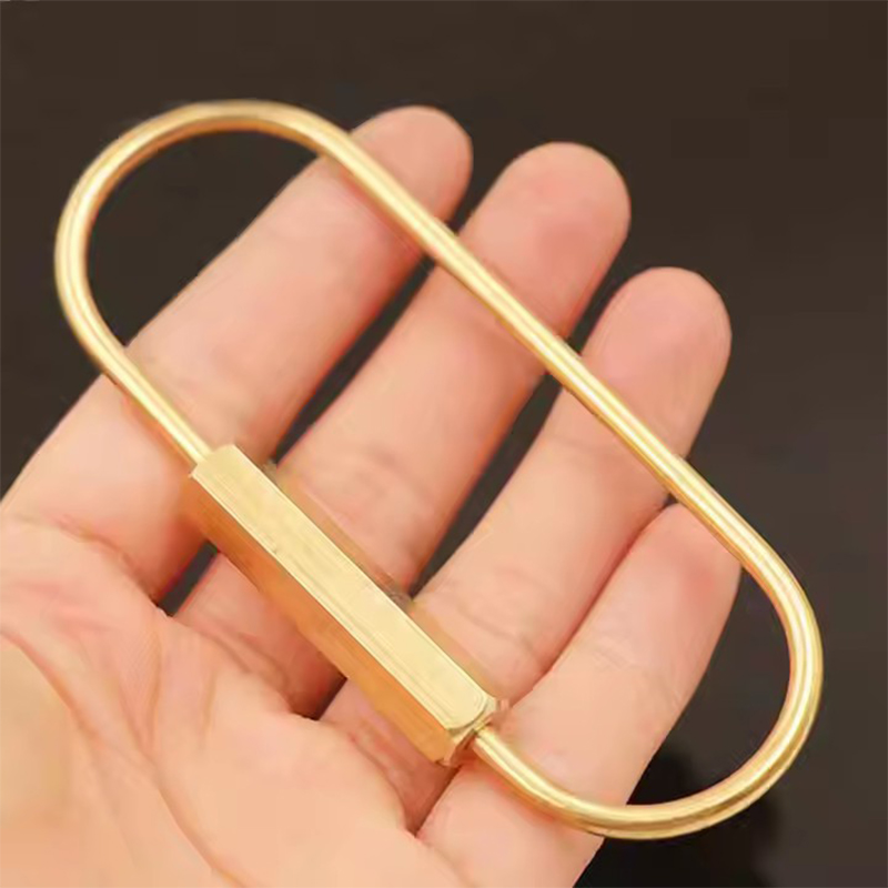 Brass Keychain Minimalist Thread Buckle Screw Key Ring Retro Copper Car Key Ring