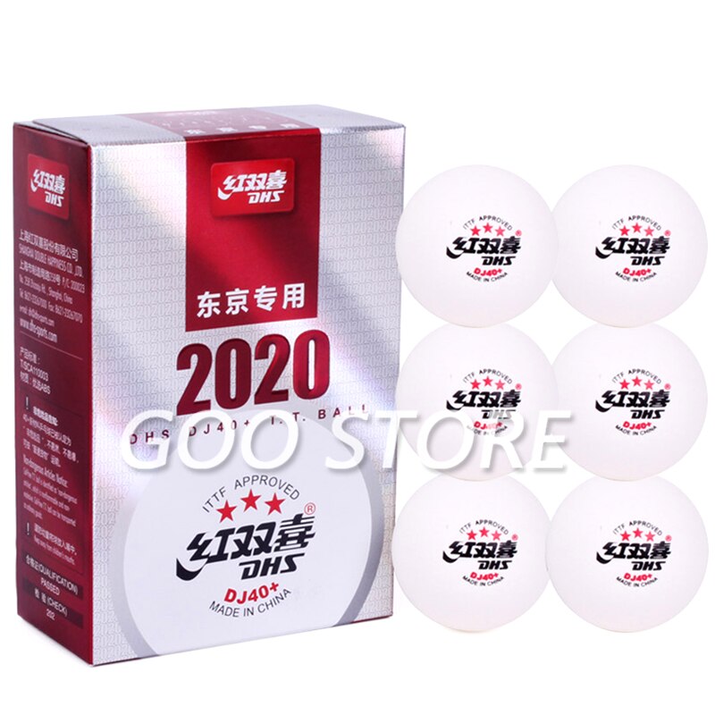 DHS DJ40 + 3-Star TOKYO Games ITTF 3 Star D40 +, pelota de tenis de mesa de plástico ABS con costuras, bolas de Ping Pong