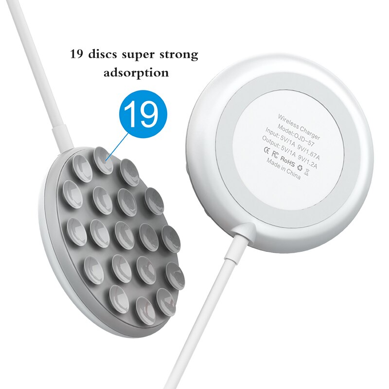 Caricatore Wireless 10W - Pad da Scrivania Ricarica Rapida con Supporto - Per iPhone, Samsung Note/S Serie