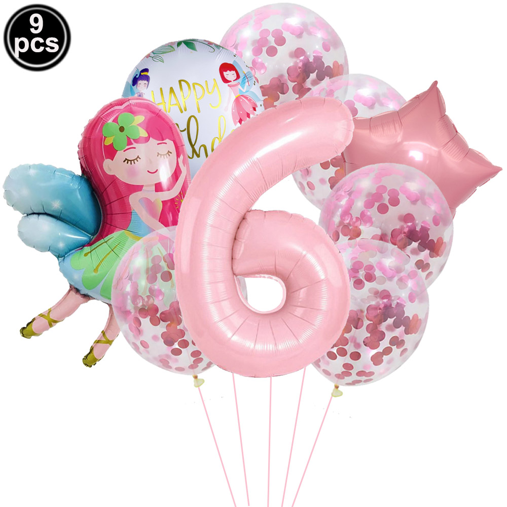 Spring Fairy Birthday Party Decoration Flower Fairies Girls Happy Birthday Hanging Banner Decor for Fairy Theme Birthday Party: GRAY