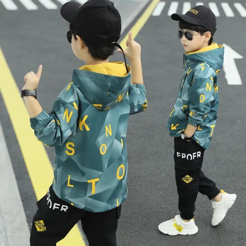 4 5 6 7 8 9 10 11 12 13 Jr Graffiti Kleur Kids Jongen Jassen Voor Lente Herfst Jongens jas Kinderen Windjack Casual Kleding