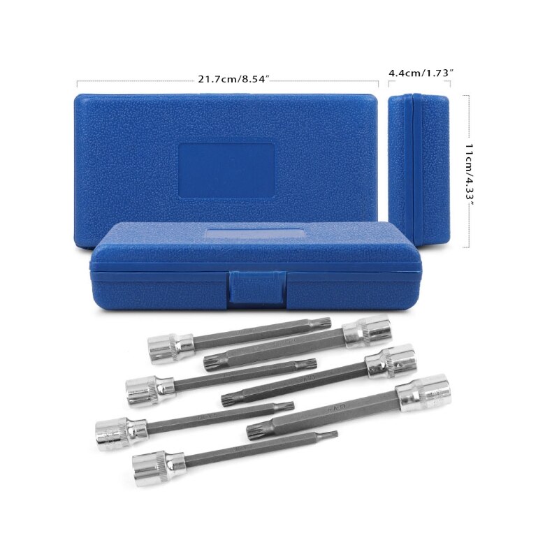 Juego de brocas hexagonales Extra largas, juego de brocas Torx métricas de acero al cromo vanadio, 3/8 &quot;, Unidad de 3mm -10mm, duraderas, 7 piezas