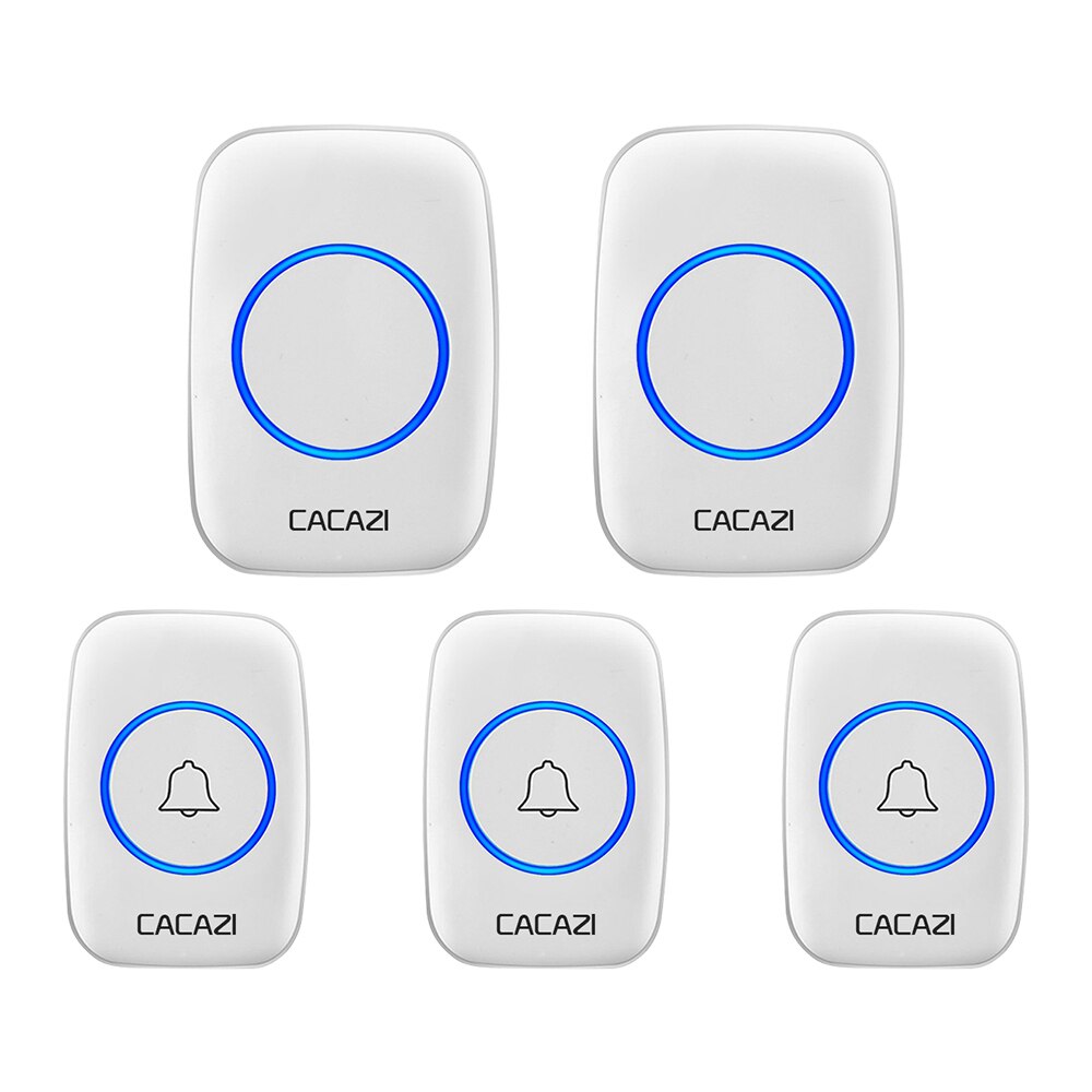 CACAZI wodoodporny bezprzewodowy dzwonek robić drzwi 300M zdalna bateria guzikowa dzwonek robić domu dzwonek nas EU UK wtyczka odbiornik bezprzewodowy dzwonek