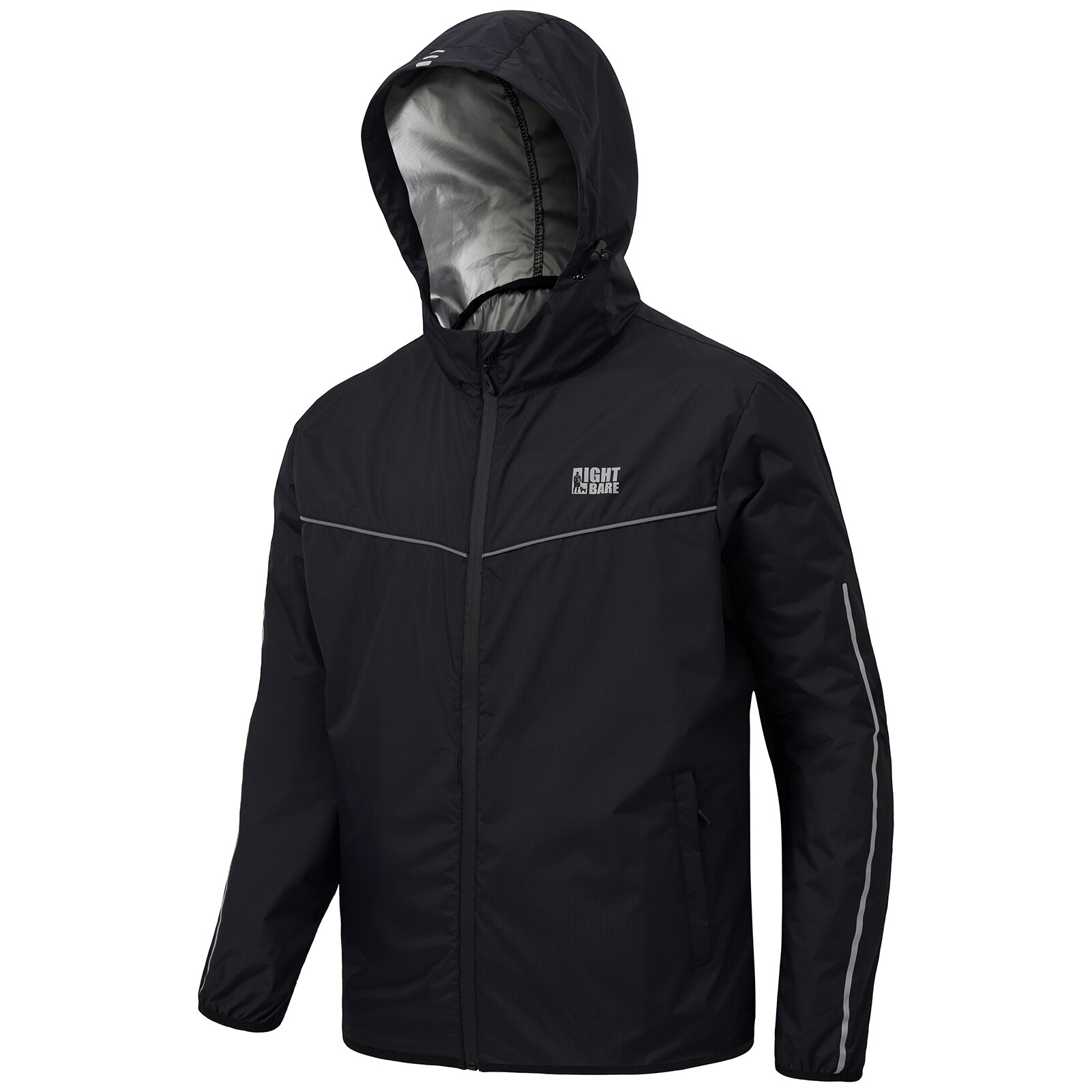 Bassdash Lightbare Sieger Ripstop Sauna Schweiß Jacke Für Männer Frauen Lauf Fitnessstudio trainieren Winddicht Boxen Radfahren Verlieren Gewicht: Schwarz / M