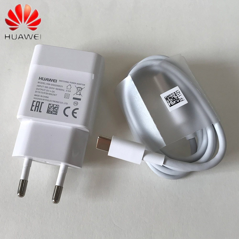 Original Huawei Charger 5V 2A EU plug Usb 3.1 Type-C cable charge adapter for P20 lite P9 P10 Nova 3 smartphone 4