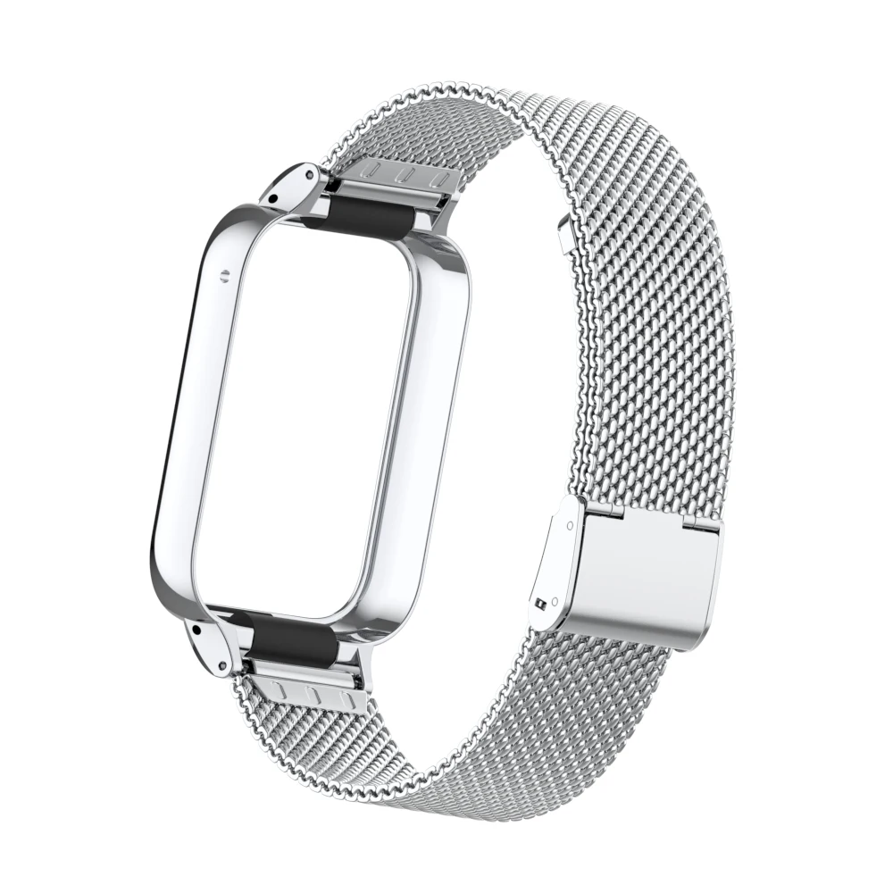 Metal Strap for Xiaomi Mi Band 8 7 Pro WirstBand Stainless steel Bracelet Watchband Smart Miband 7 8 Pro Protective Cover correa: XXL / blue powder