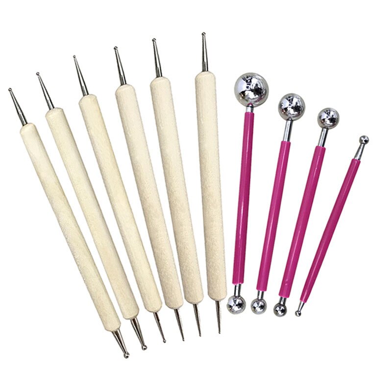 10 Pcs Ball Stylus Dotting Tools Clay Ceramics Pottery Carving Embossing Sculpting Set HYD88