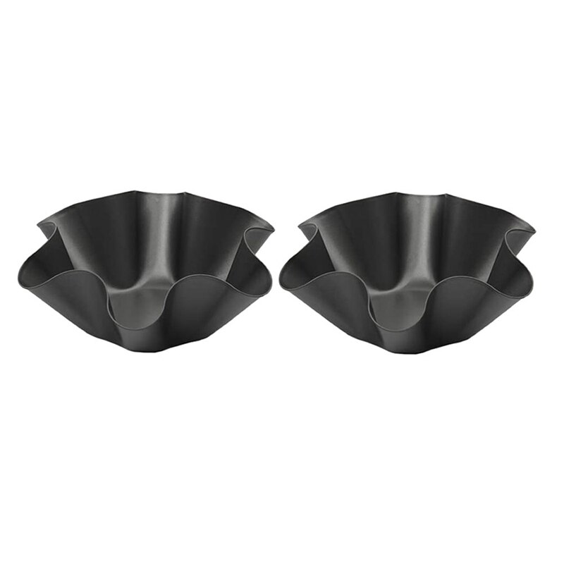 Tortilla Pan Set - 4pcs Non-Stick Carbon Steel Taco Salad Bowl Makers Tortilla Shell Pans, Tostada Bake Taco Shells, Flower-shaped Baking Mold Kitchen(Black 4pcs) (16.5x 7.5x 6cm