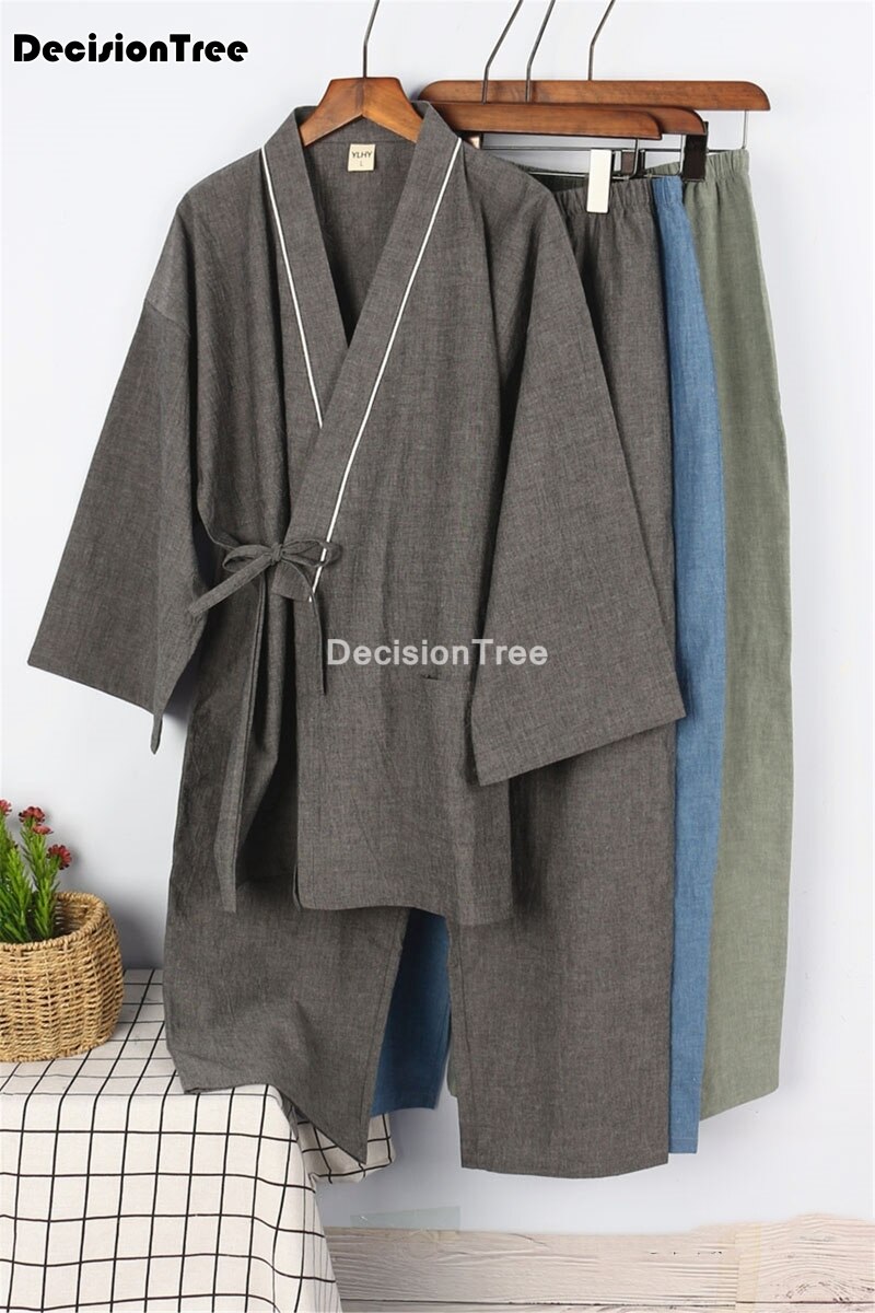 2022 pyjamas men sleepwear japanese kimono pajamas sets shorts homewear bathrobe loose bathrobes v-neck kimono pijama