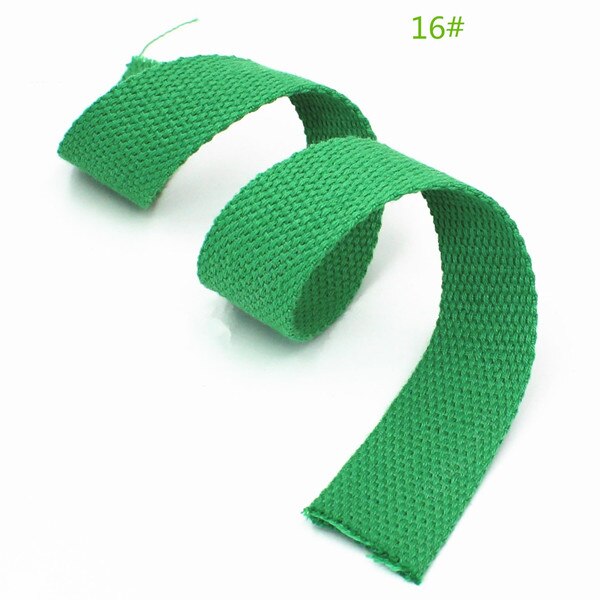 6M * 2.5 Cm Gekleurde Katoenen Dikke Vlakte Canvas Gordel Backpack Strap Bagage Accessoires Tas Maken Naaien Diy huisdier Aangelijnd: 16  light green