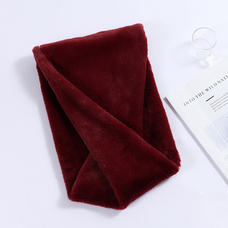 Effen dames wintersjaal korte nepbontkraag snood infinity sjaals halsdoeken ringvormige sjaals voor dames: C8