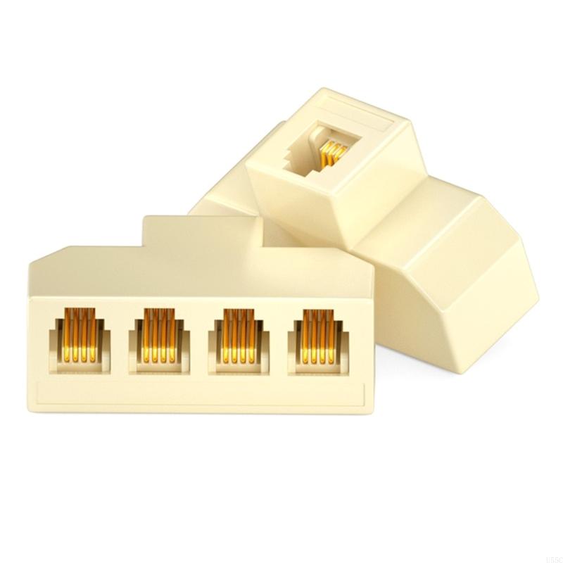 U55c 4 facher telefon-Splitter-Adapter mit  rj11 steckdosen, unterstützt 6- fach 6 4c 2c für telefone und faxgeräte und ermöglicht eine nahtlose verbindung.