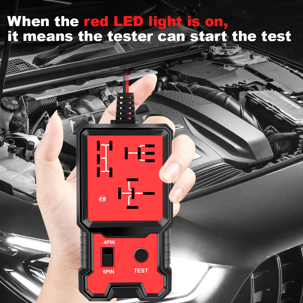 Probador de relé electrónico automotriz, probador de relé de coche Universal, luz indicadora LED de 12V, comprobador de batería de coche, accesorios de coche