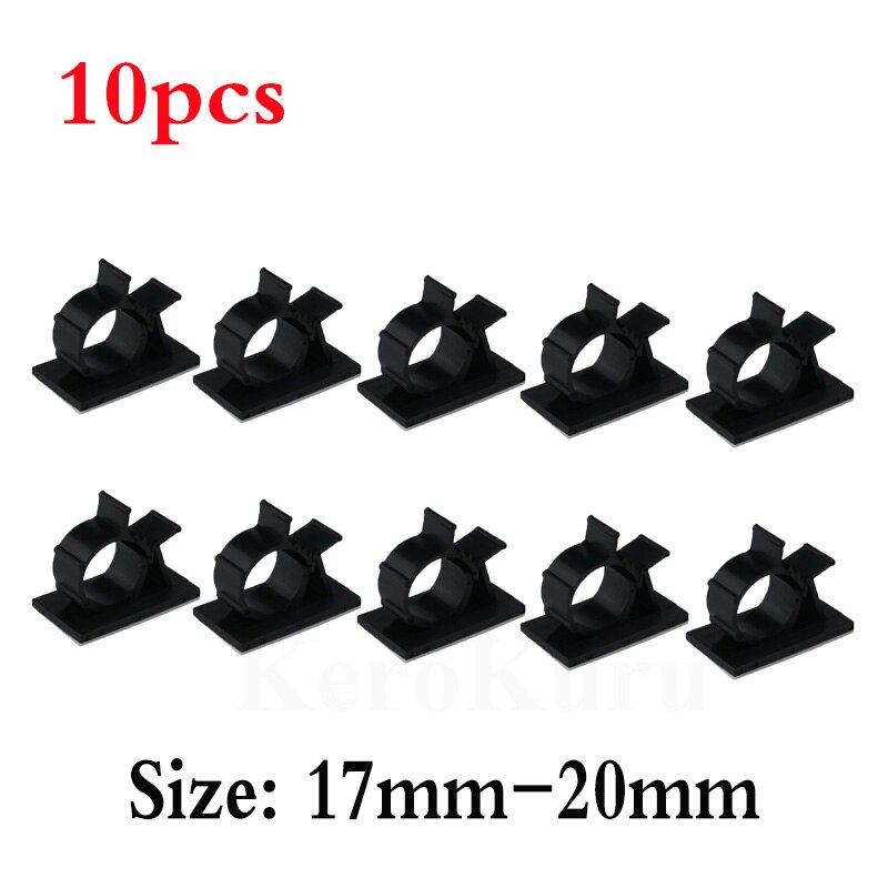 10pcs Cable Organizer Self Adhesive Cable Clips Table Cable Management Adjustable Cord Holder For Car PC TV Charging Wire Winder: Red