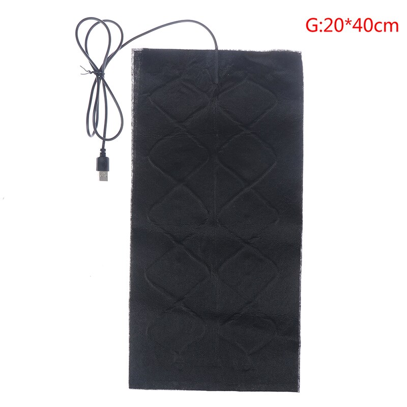 Almohadillas de pasta cálida USB de 1/4 Uds. Almohadilla térmica de fibra de carbono de calentamiento rápido almohadilla calentadora segura para chaleco de tela chaqueta zapatos Calcetines: G 1PCS
