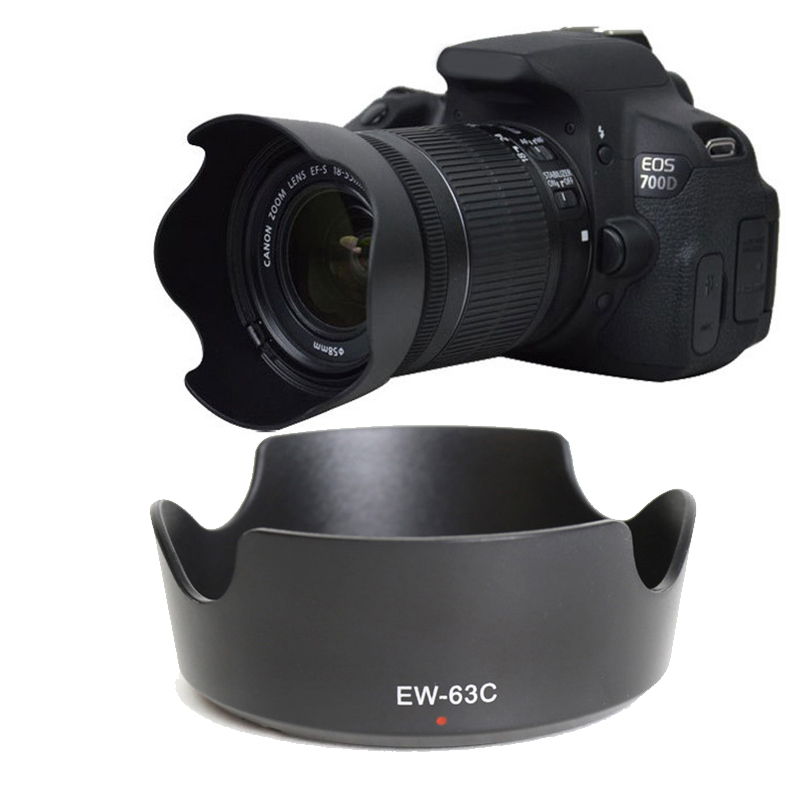 Pare-soleil réversible EW-63C 58mm ew63c pour Canon EF-S 18-55mm f/3.5-5.6 IS STM Applicable 700D 100D 750D 760D