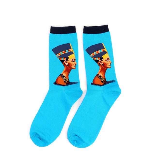 Autumn winter Retro Women Art Van Gogh Mural World Famous Oil Painting Series Female Socks Funny Socks: 9
