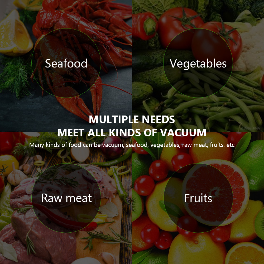 Food Vacuum Sealer Machine Home Food Sealing System Meal Fresh Saver Packing Household For Food Storage 220V Bags