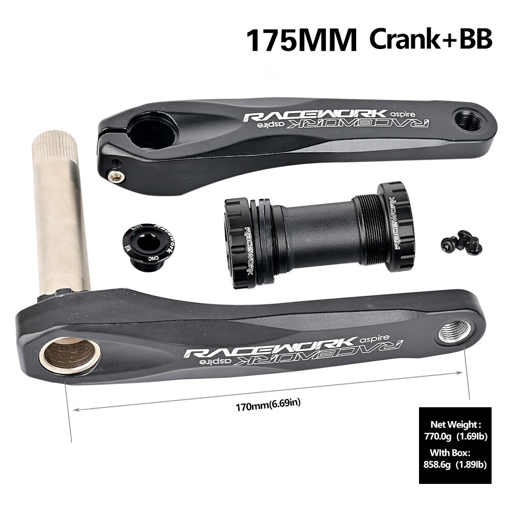 RACEWORK Mountain Bike Crankset 170/175mm MTB GXP Crank 32T 34T 36T 38T Chainring Bicycle Crankset For SRAM XX1 XO1 X1 GX XO X9: 175mm With BB