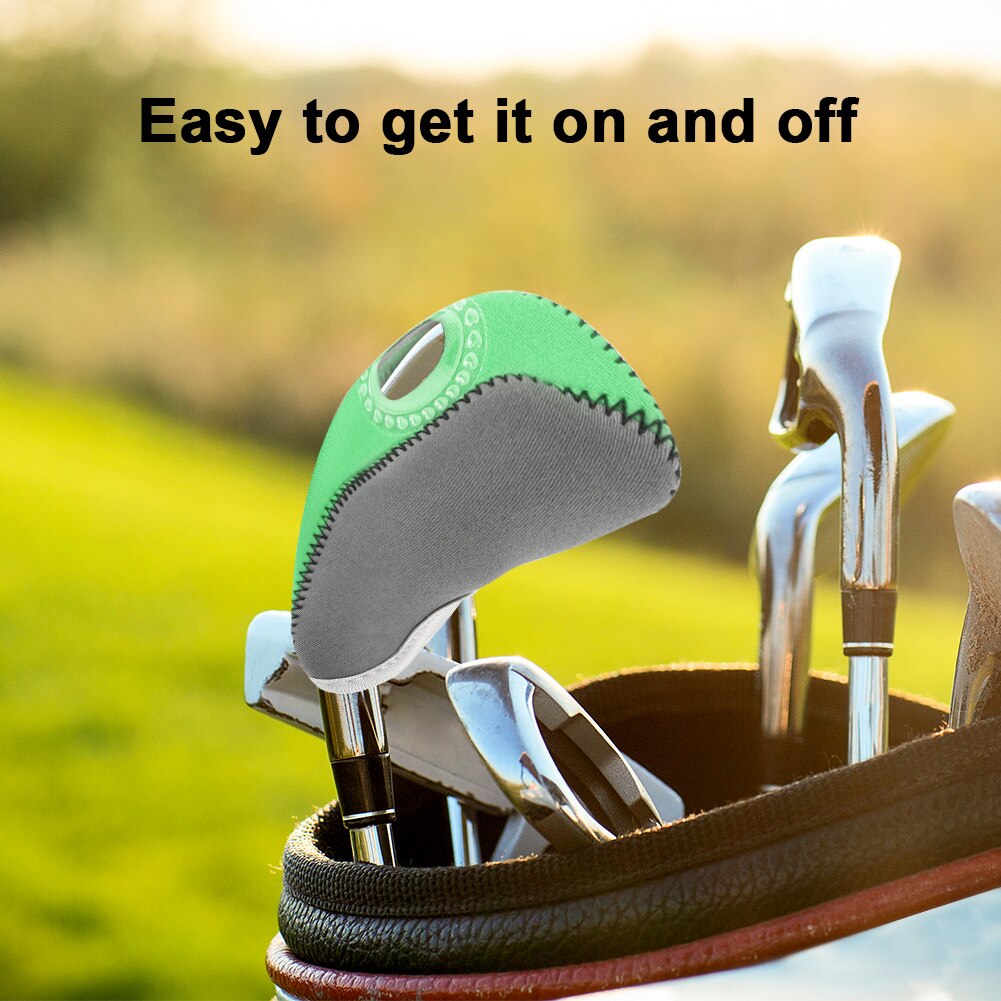 10 st golf järnklubba överdrag klubbor skydd headcover set golfklubba skydd