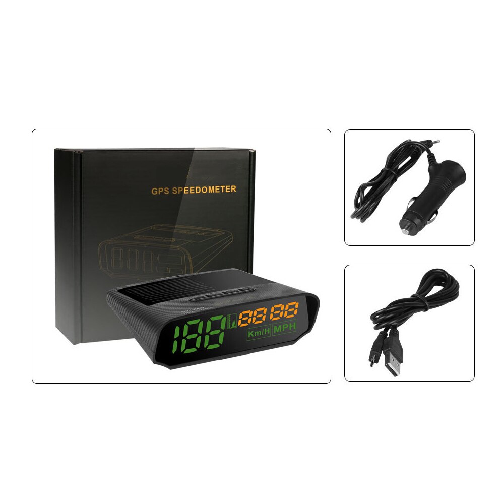 China Sales Solar Panel Hud GPS Speedometer KMH MPH Speed Display Universal for All Car Truck Bus Scooter Cart Vehicles