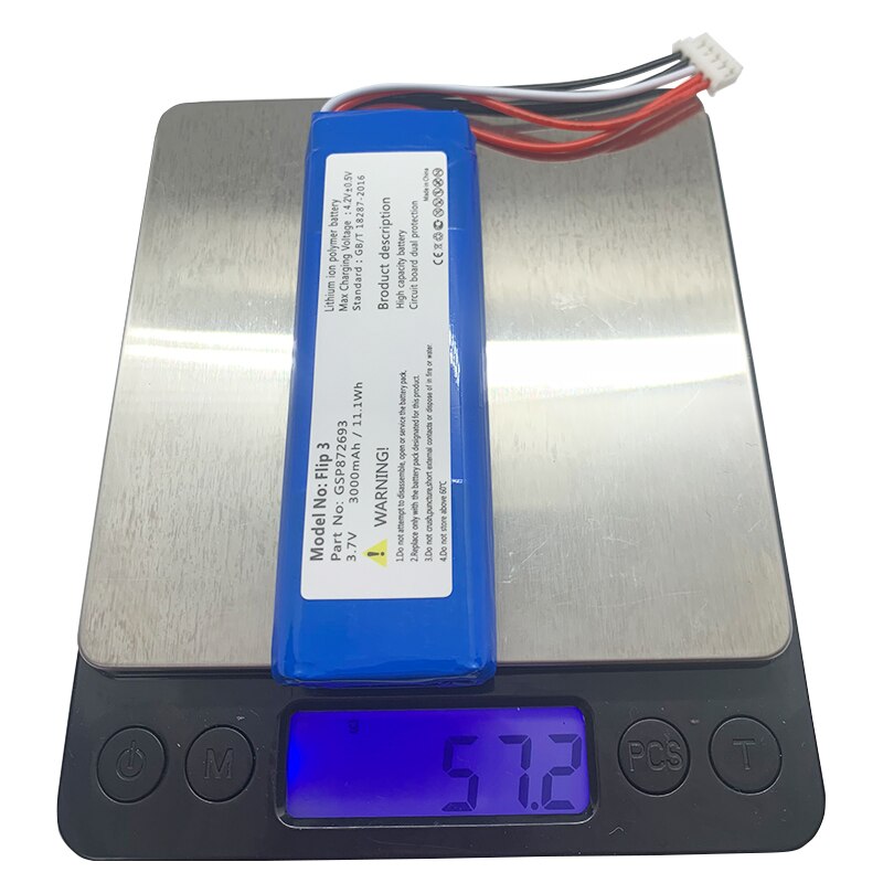 1 Pc 3.7V 3000 Mah/11.1Wh GSP872693 Batterij Voor Jbl Flip 3 Flip3 JBLFlip3 Hoge Capaciteit Batterij