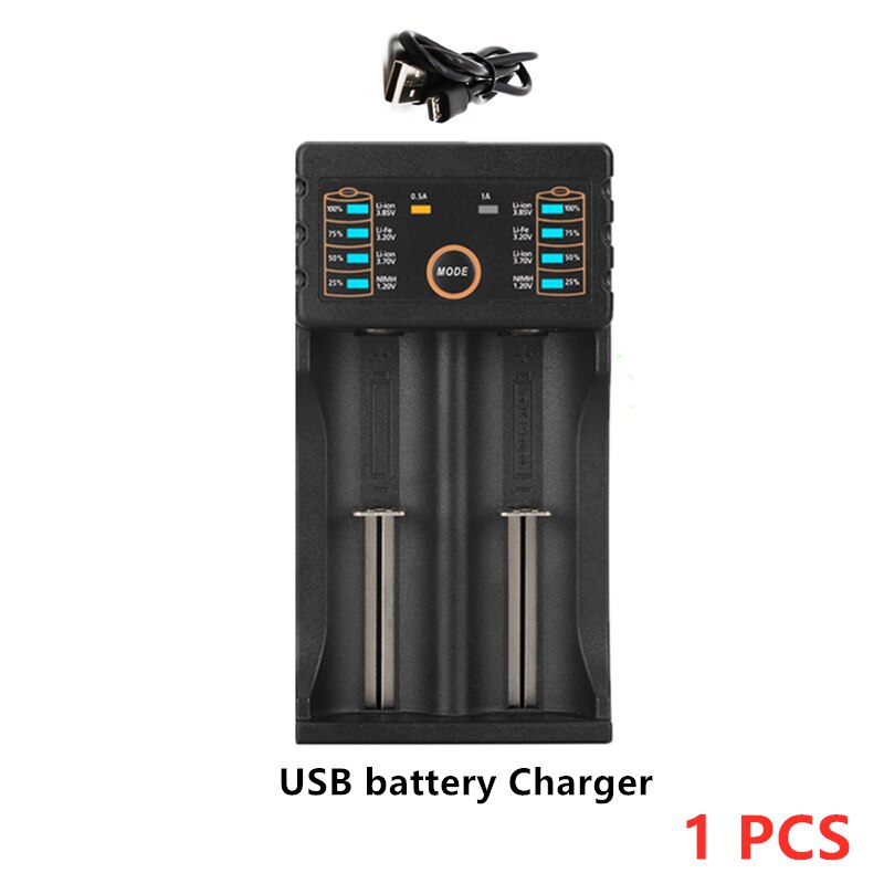 100% Original 3.7V 3400mAh 18650 battery rechargeable battery with Battery charger for 26650 14500 18340 18650 Battery+charger: Gold