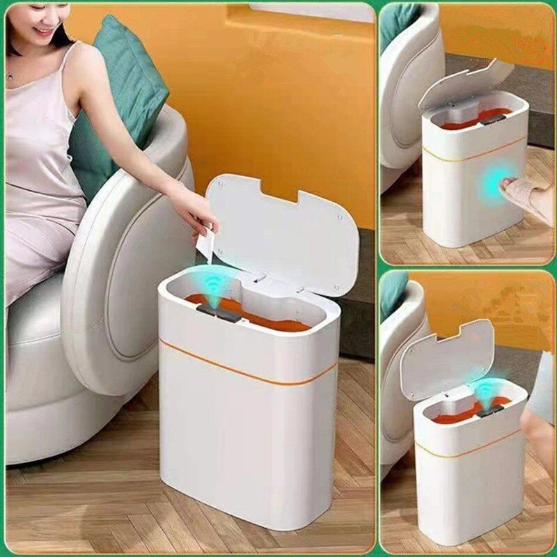 XIAOMI MIJIA 13-16L Smart Sensor USB ricaricabile automatico cestino cucina soggiorno bagno induzione domestica bidone della spazzatura