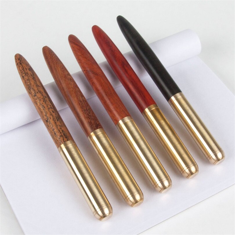 Handmade Natural Wood Fountain Pen with Box metal anb Wooden Beautiful Pen Iridium Fine 0.5mm Nib Writing Ink Pen