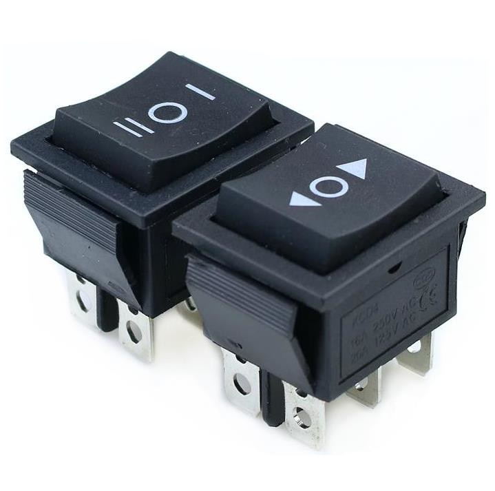 KCD4 1 Pcs Black Rocker Switch Schakelaar On-Off-On 3 Positie 6 Pins Geen Verlichting 16A 250VAC/ 20A 125VAC