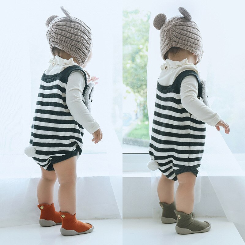 bébé chaussettes broderie dessin animé fruits enfants chaussettes de sol en caoutchouc bas antidérapant bébé marche chaussettes