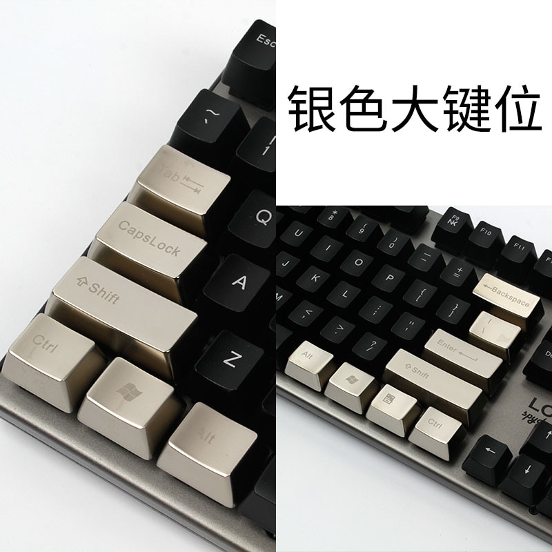 Silver Gold Color Mechanical Keyboard 37 Key Metal KeyCaps For Cherry MX Switch Keyboard Zinc Alloy Keycaps OEM Profile