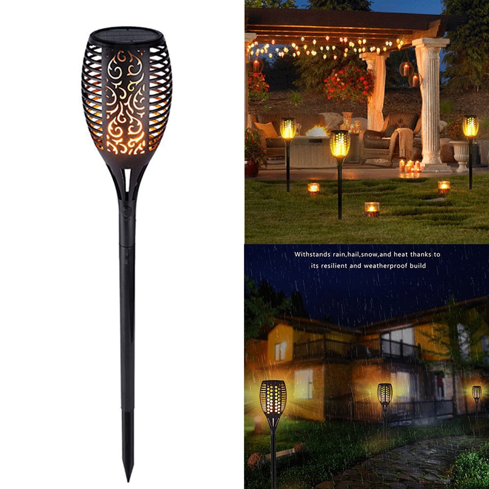 LED Solar Flame Lights Outdoor IP65 Waterproof Garden Light Flickering Flame Torches Lamp For Courtyard Garden Balcony