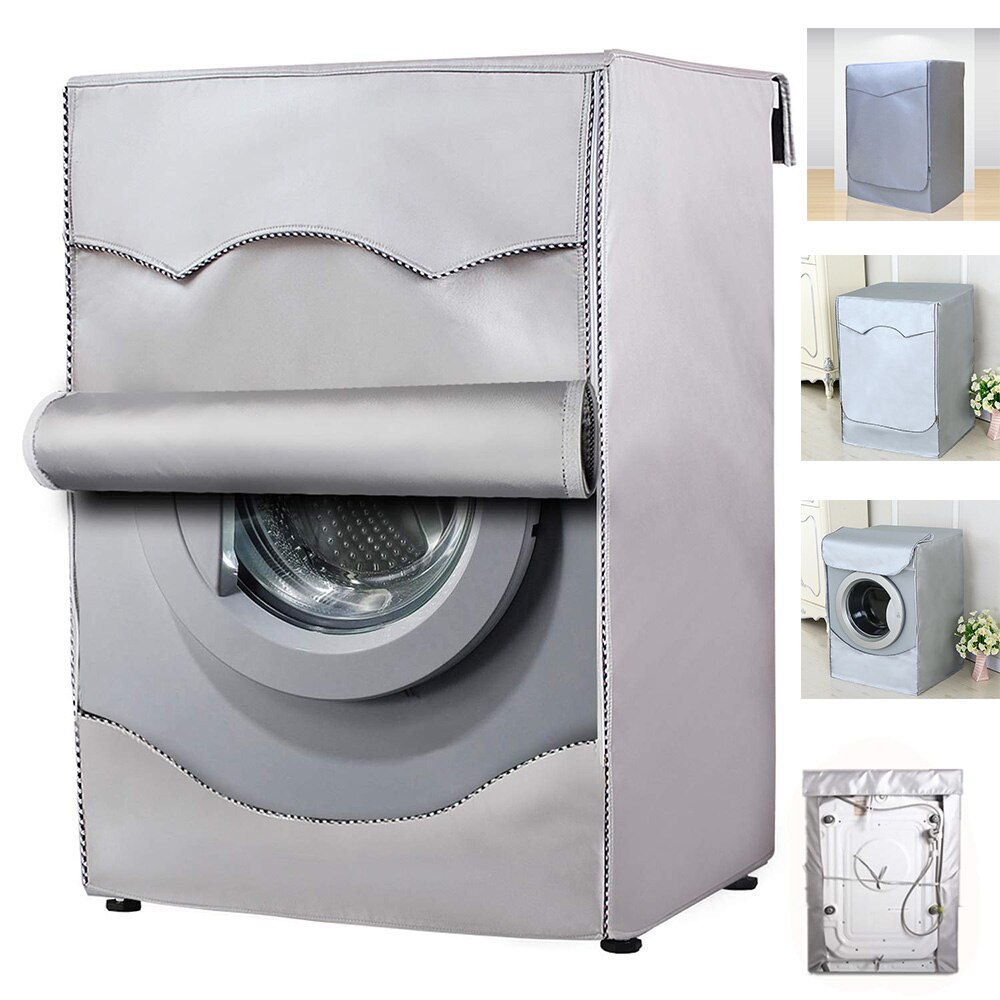 Wasmachine Cover Polyester Fibre Waterdichte Voorlader Wasserij Droger Cover Zonnebrandcrème Wasserij Zilveren Coating Stofdicht Cover