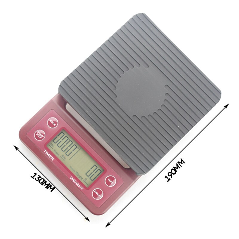 Home Multi Function Electrical V60 Coffee Scale With Timer 0.1-3000G Barista Tool Portable Mini Drip Scale Baking Lcd