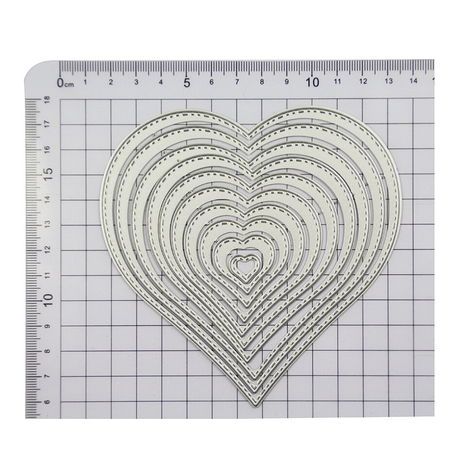 10 Sizes Heart Shape Die Cut Set Embossing Cut Template Love Heart Paper Card Scrapbook Album Photo Decortion Dies