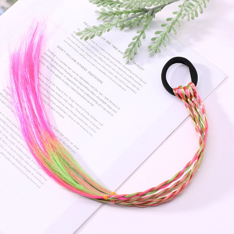 Nowe proste dziecko elastyczna opaska robić włosów gumka robić włosów akcesoria dla dzieci peruka z pałąkiem na głowę dziewczyny skręcać plecionka stroik dziecko prezent: kolorowy