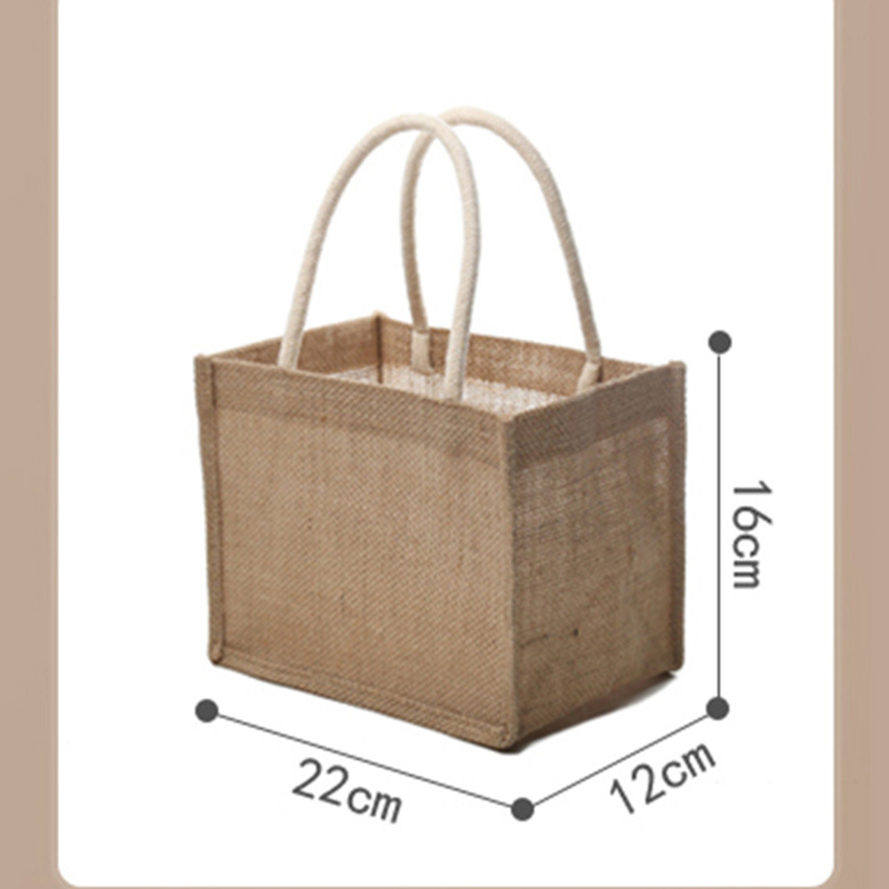 Bolsa de compras de lona, bolsos portátiles ecológicos de hombro, bolsa de almacenamiento de algodón, bolsa de comestibles de arpillera, rápido, bolso de arpillera: Chocolate
