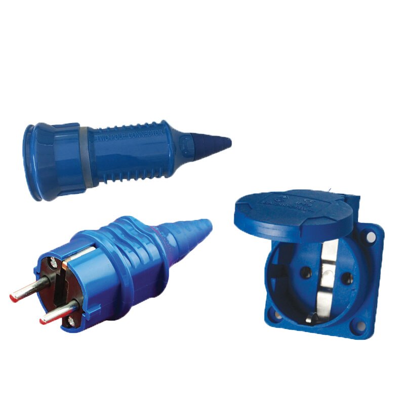 Industrial Plug and Socket 2 pole 16A ip44 Panel Mounted Socket Coupler Waterproof