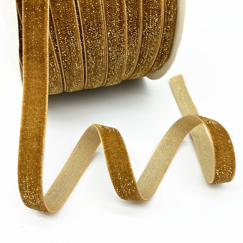 16 Kleuren 10Mm Goud En Zilver Draad Fluwelen Lint Bruiloft Feest Decoratie Handgemaakte Geschenkverpakking Haar Strik Diy
