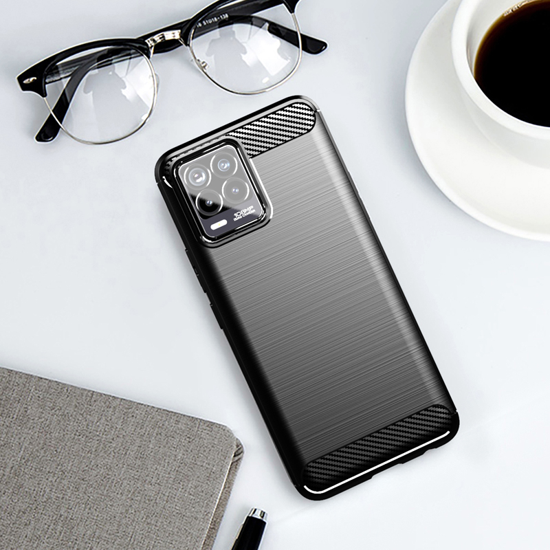 For Realme 8 Pro Case Fiber Carbon Shockproof Soft Silicone Bumper Cover for Realme 8 For Realme 7 Realme 7 Pro Realme C21 C17