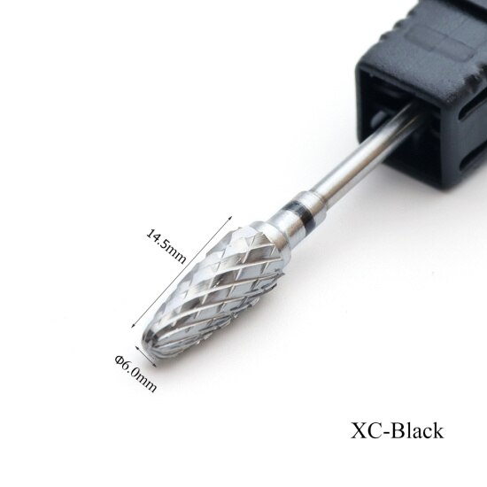 1 Uds. De carburo de tungsteno, broca para uñas, fresa de carburo, cutícula eléctrica, limas de uñas de mayor para manicura TRF0615: XC-Black