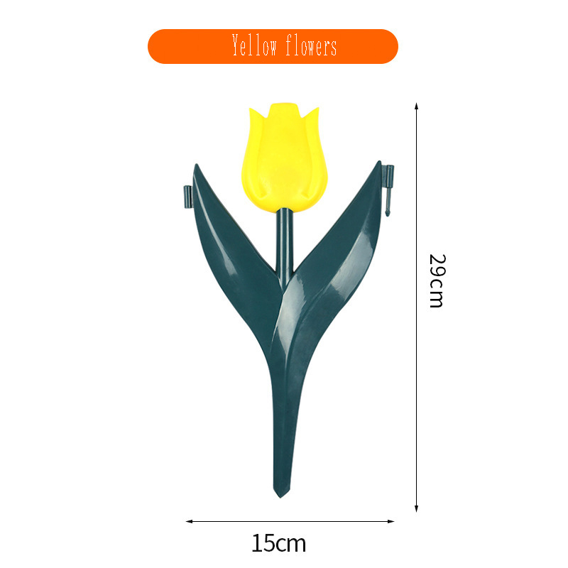 Simulation de fleur de tulipe, clôture en plastique, clôture de jardin, décoration de pelouse, paysage, décorations de cour extérieure: YELLOW